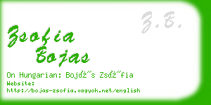 zsofia bojas business card